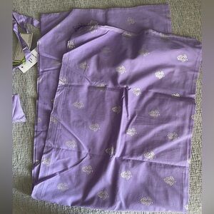 NWT! BOO GEMES LONG LILAC PAISLEY SARONG/POOL/BEACH/COVER UP/DRAWSTRING BAG- O/S